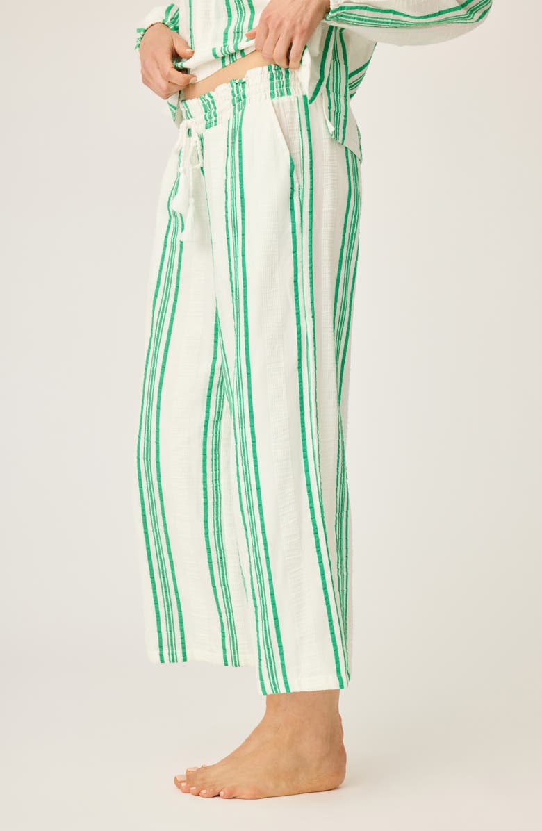 PJ Salvage The Beachcomber Stripe Crop Puckered Gauze Pajama Pants, Alternate, color,