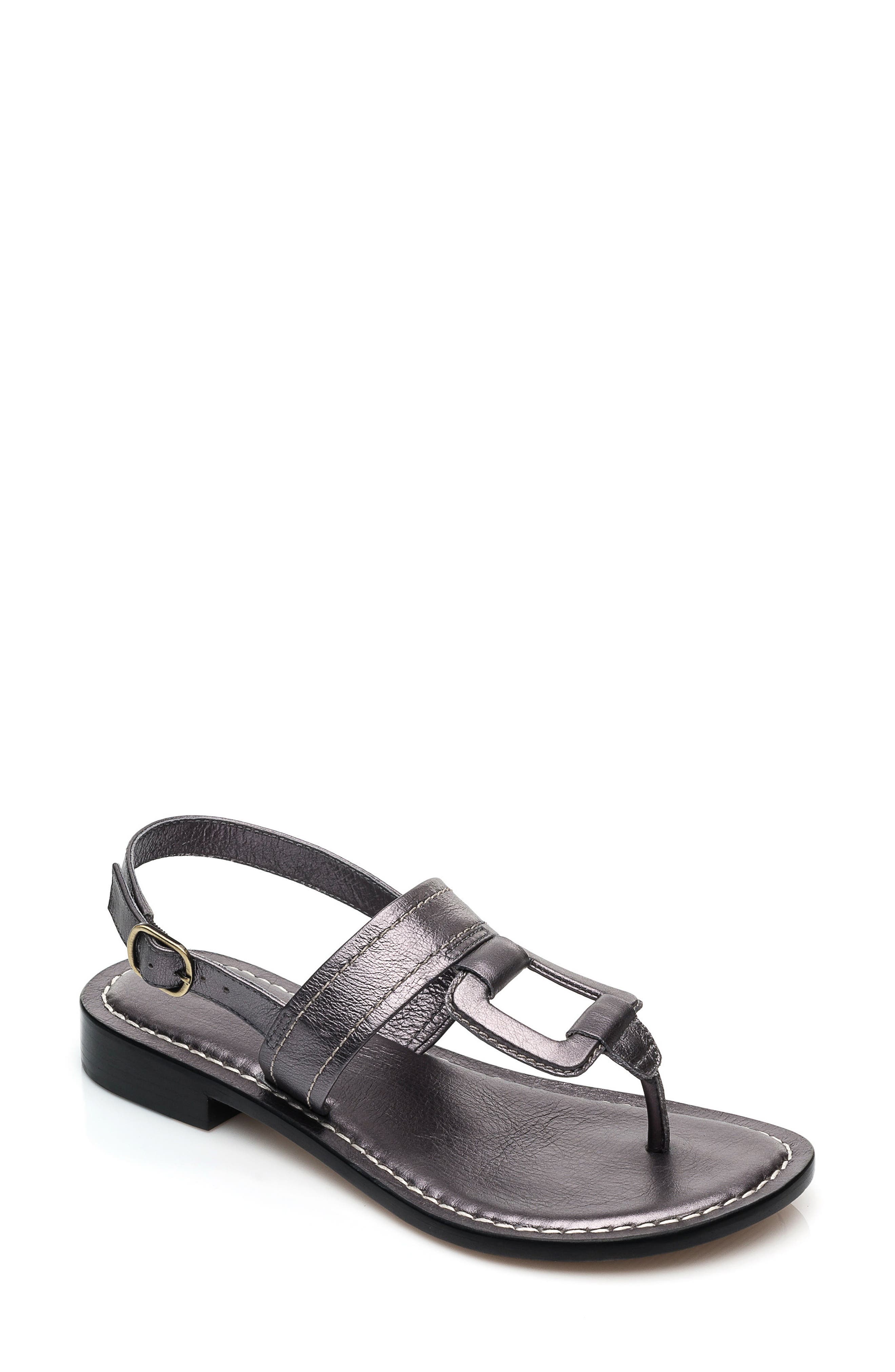 Bernardo Tegan Sandal, Main, color, GREY METALLIC LEATHER