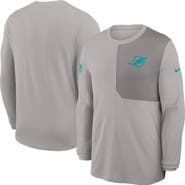 Nike Men's Nike Gray Miami Dolphins Sideline Coach UV Performance Long Sleeve T-Shirt