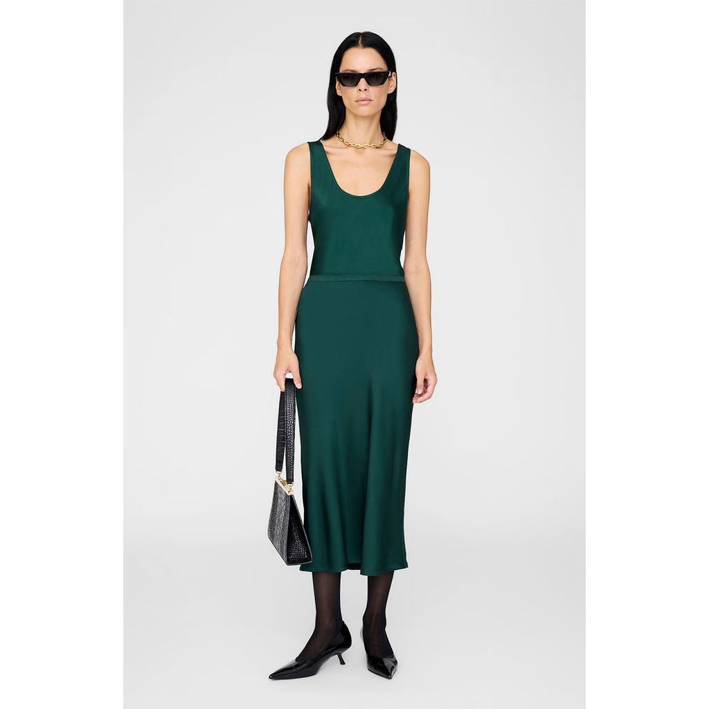Anine Bing Bar Silk Skirt In Green