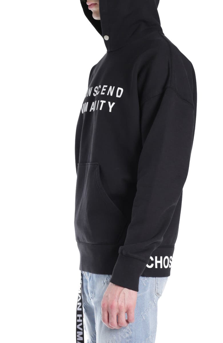 HVMAN Logo Graphic Hoodie, Alternate, color, Black/ Brain