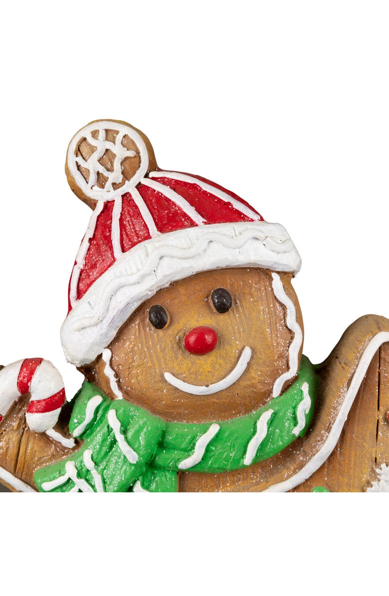 Northlight Gingerbread Cookie Boy with Lighted "Joy" Star Christmas Decoration - 13.5", Alternate, color, Brown