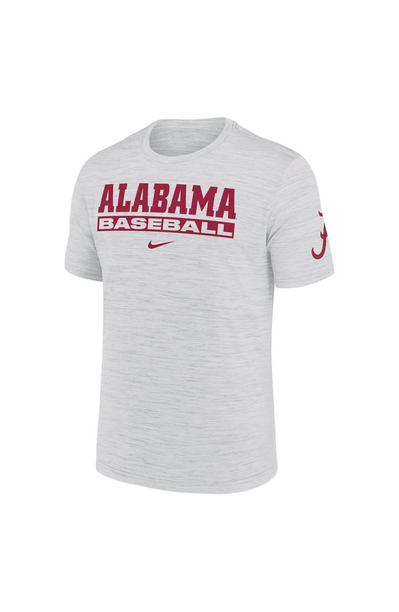 Nike Men's Nike Ash Alabama Crimson Tide Velocity Baseball Wordmark Stack Performance T-Shirt, Alternate, color, Ash