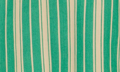 Off-white Stripe Holiday Cotton & Linen Blend Camp Shirt In Multi
