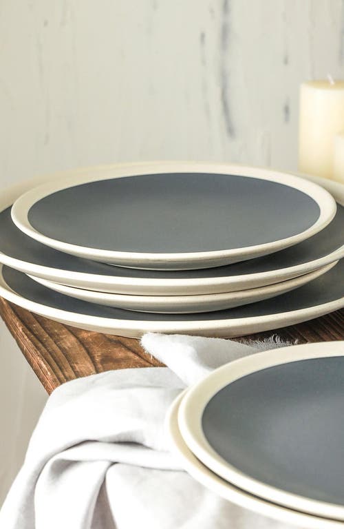 Stone Lain Serenity Stoneware 16-piece Dinnerware Set In Black