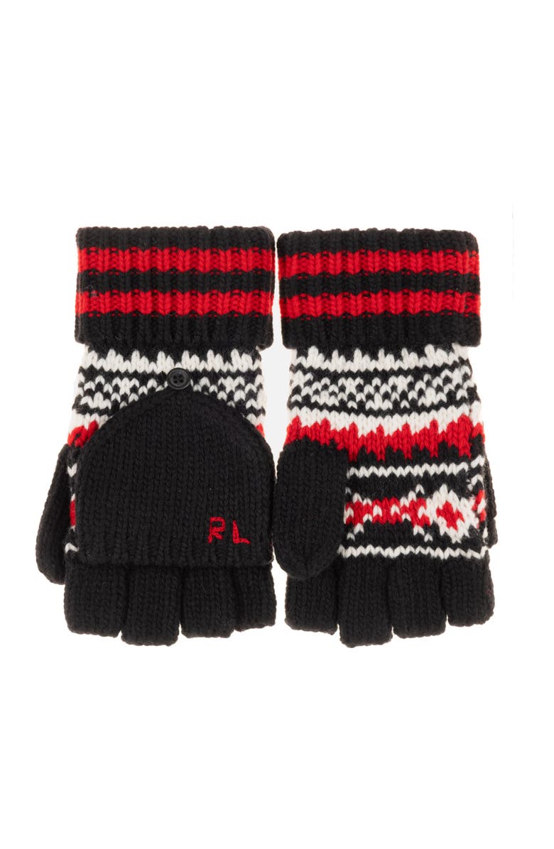 Polo Ralph Lauren Pattern Convertible Glove, Alternate, color, Black/Red/Cream