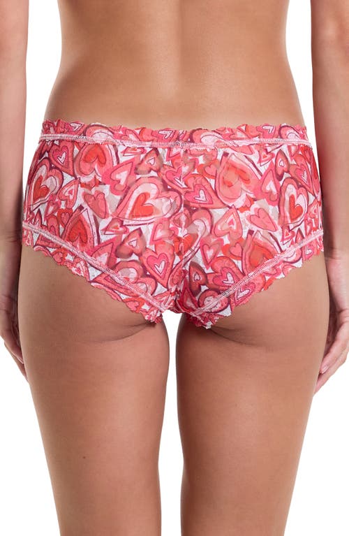 Hanky Panky Printed Signature Lace Boyshorts In Lots Of Love