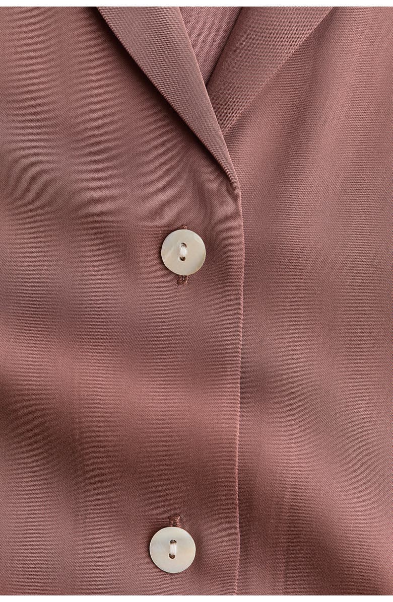 H&M Satin Resort Shirt, Alternate, color, Dark Dusty Pink