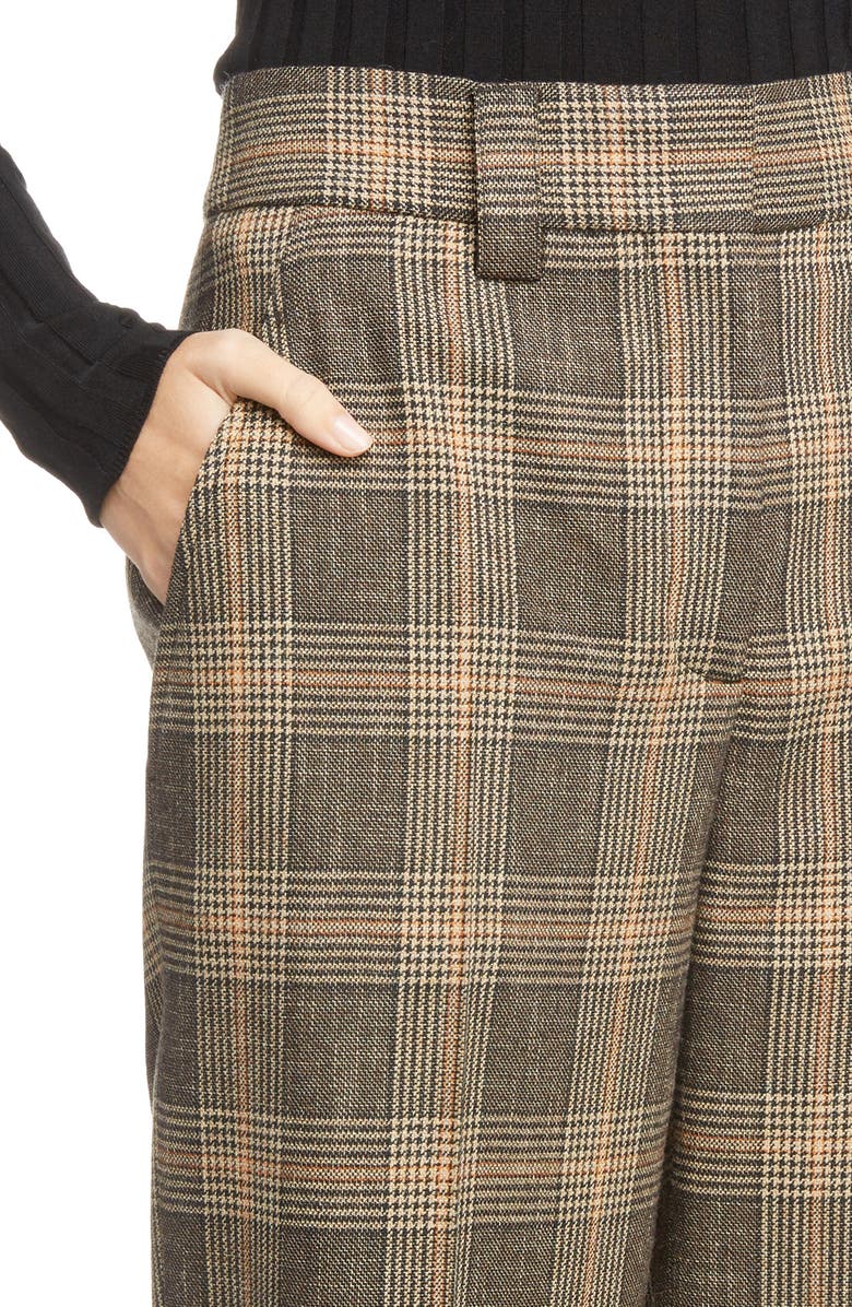 Acne Studios Check Crop Suit Pants, Alternate, color, 