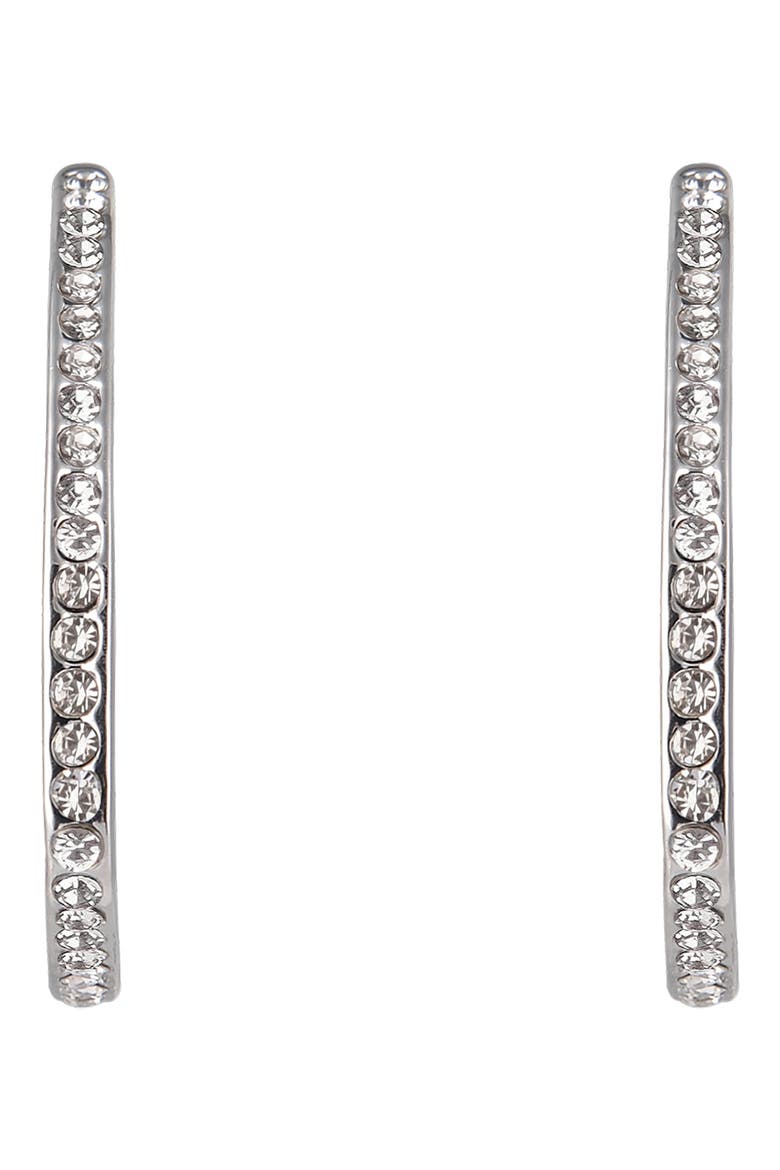 Pavé Triangular Hoop Earrings, Main, color, SILVER