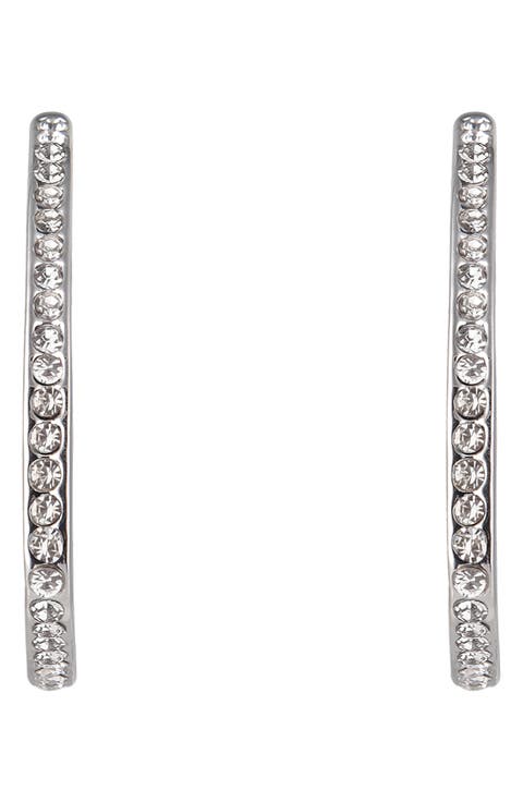 Pavé Triangular Hoop Earrings