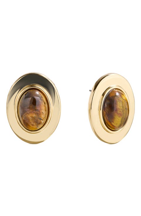 Samira Tiger's Eye Stud Earrings