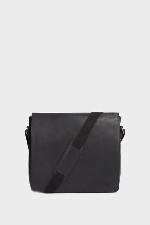 Osprey London The Smithy Large Leather Messenger Bag In Black