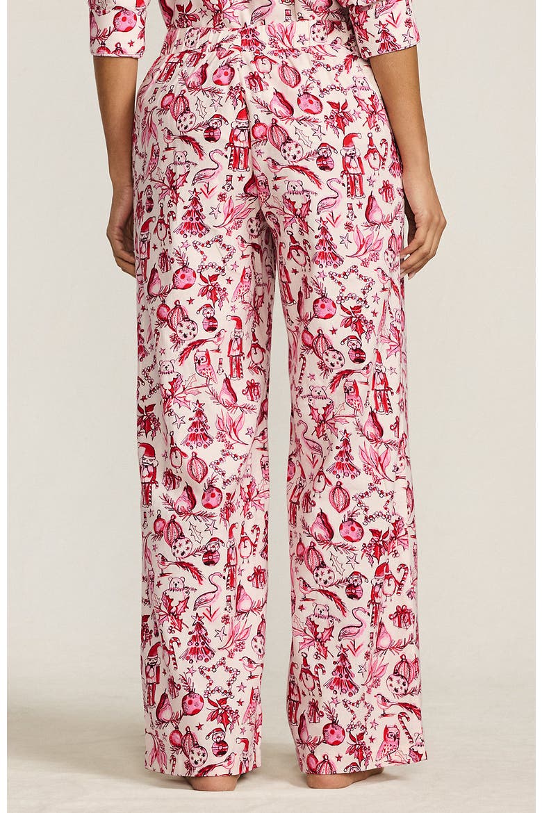 Print Flannel Pajama Pants, Alternate, color, Pink/Red Festive Critters
