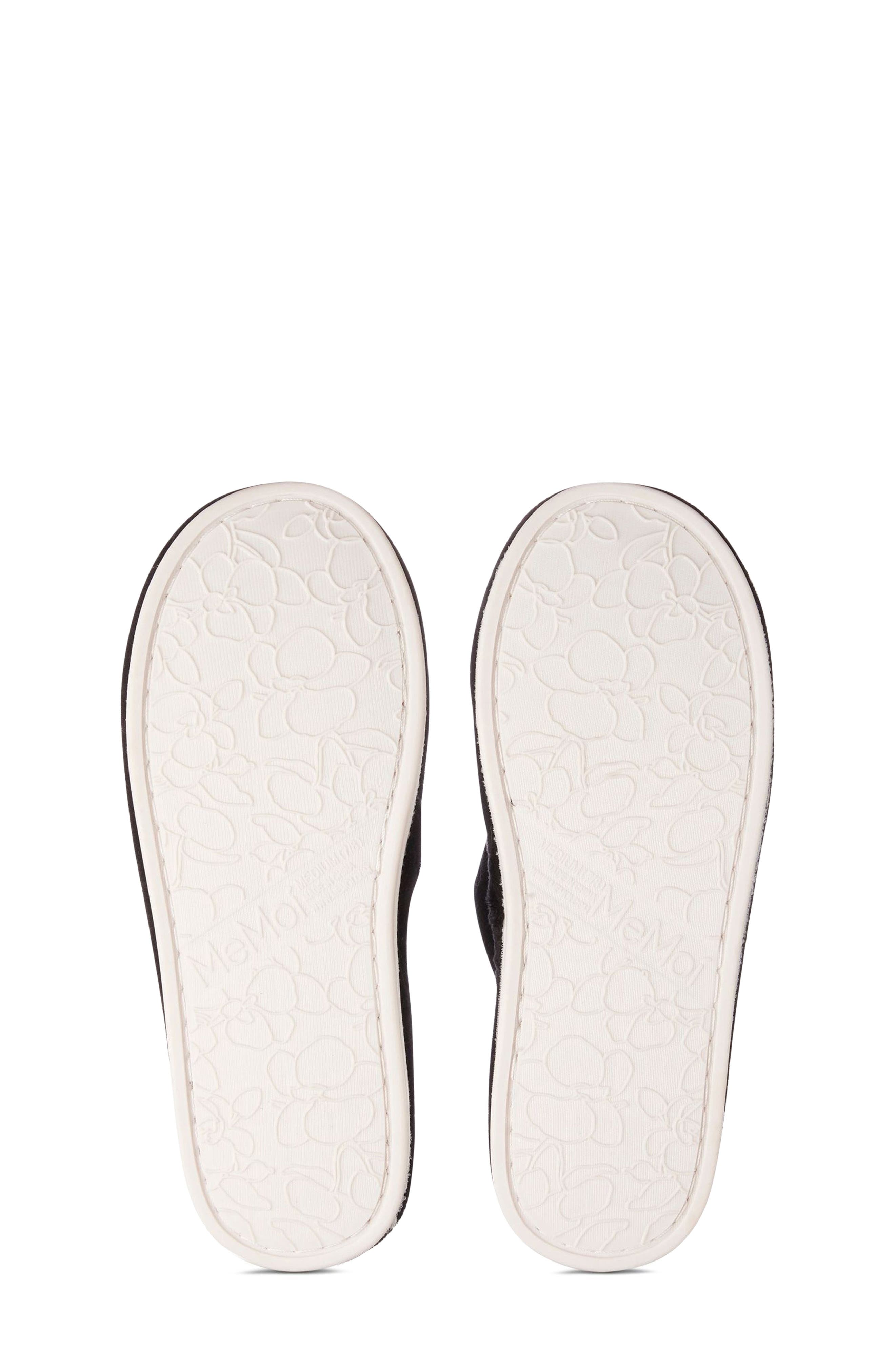 Bow Faux Shearling Memory Foam Slipper, Alternate, color, BLUSH