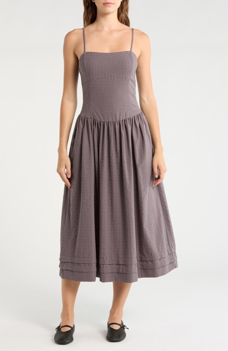 rag & bone Pricilla Cotton Seersucker Sundress, Main, color, Dusty Mauve