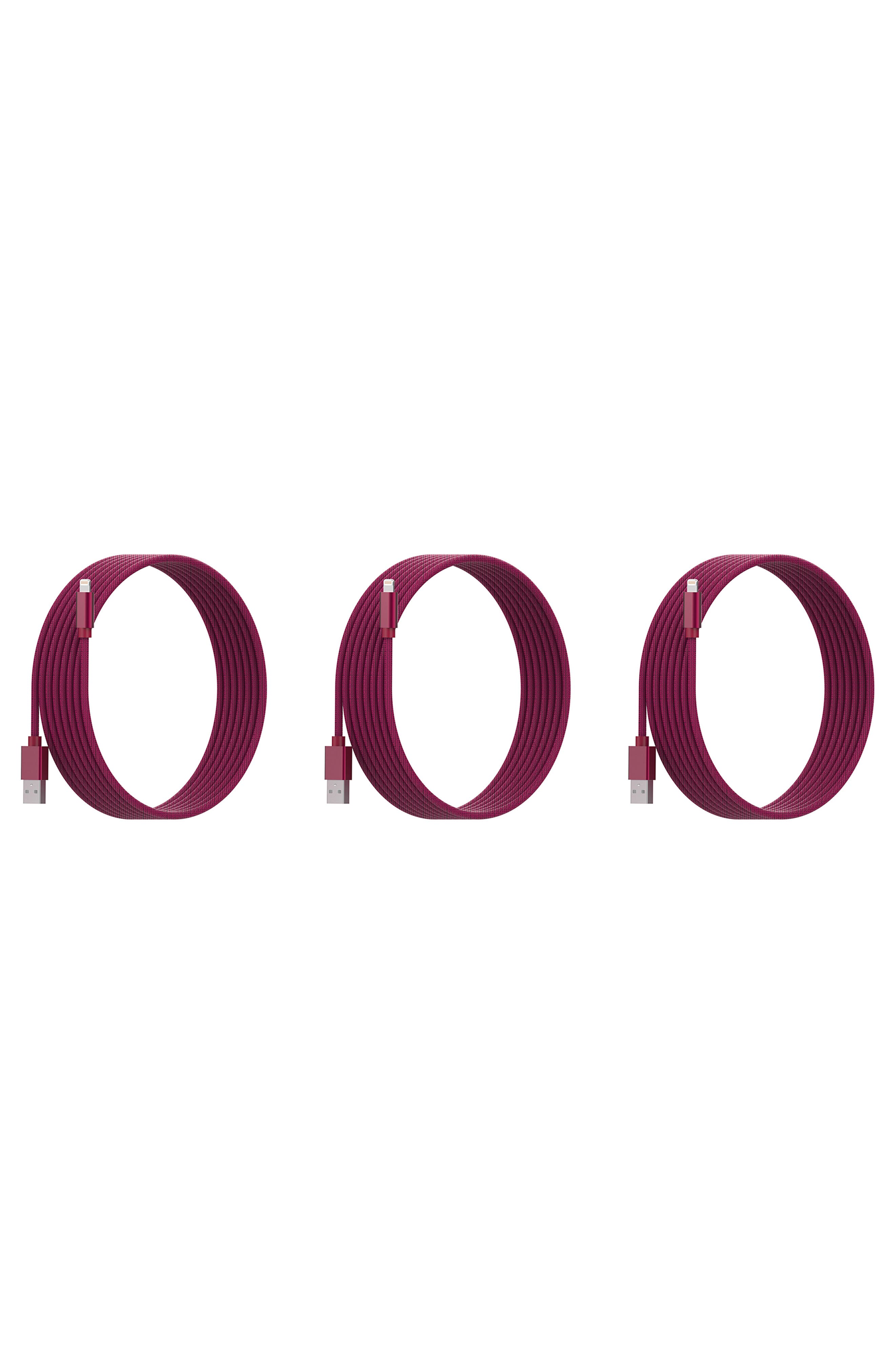 The Posh Tech 10 ft. MFI Lightning Cable 3-Piece Set