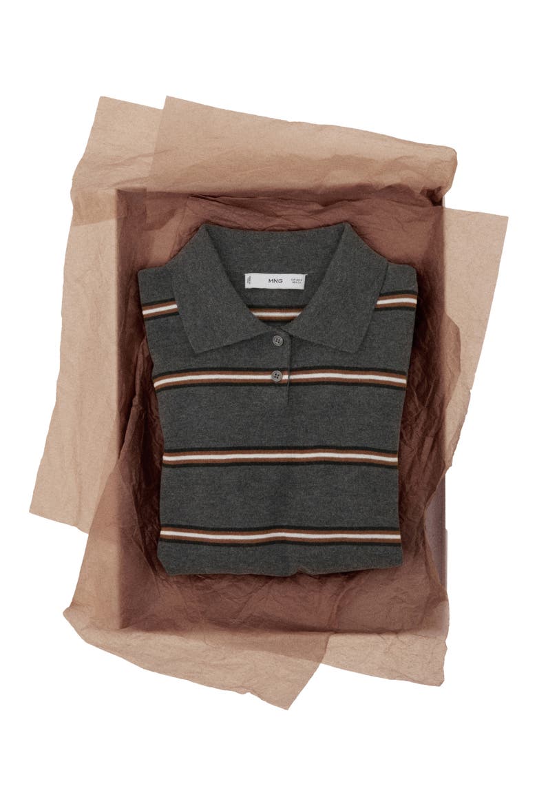 Stripe Sweater Polo, Alternate, color, MEDIUM HEATHER GREY