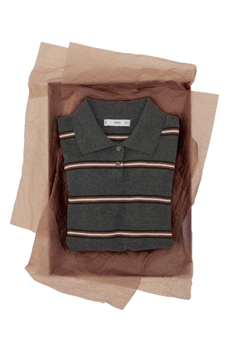 MANGO Stripe Sweater Polo, Alternate, color, 