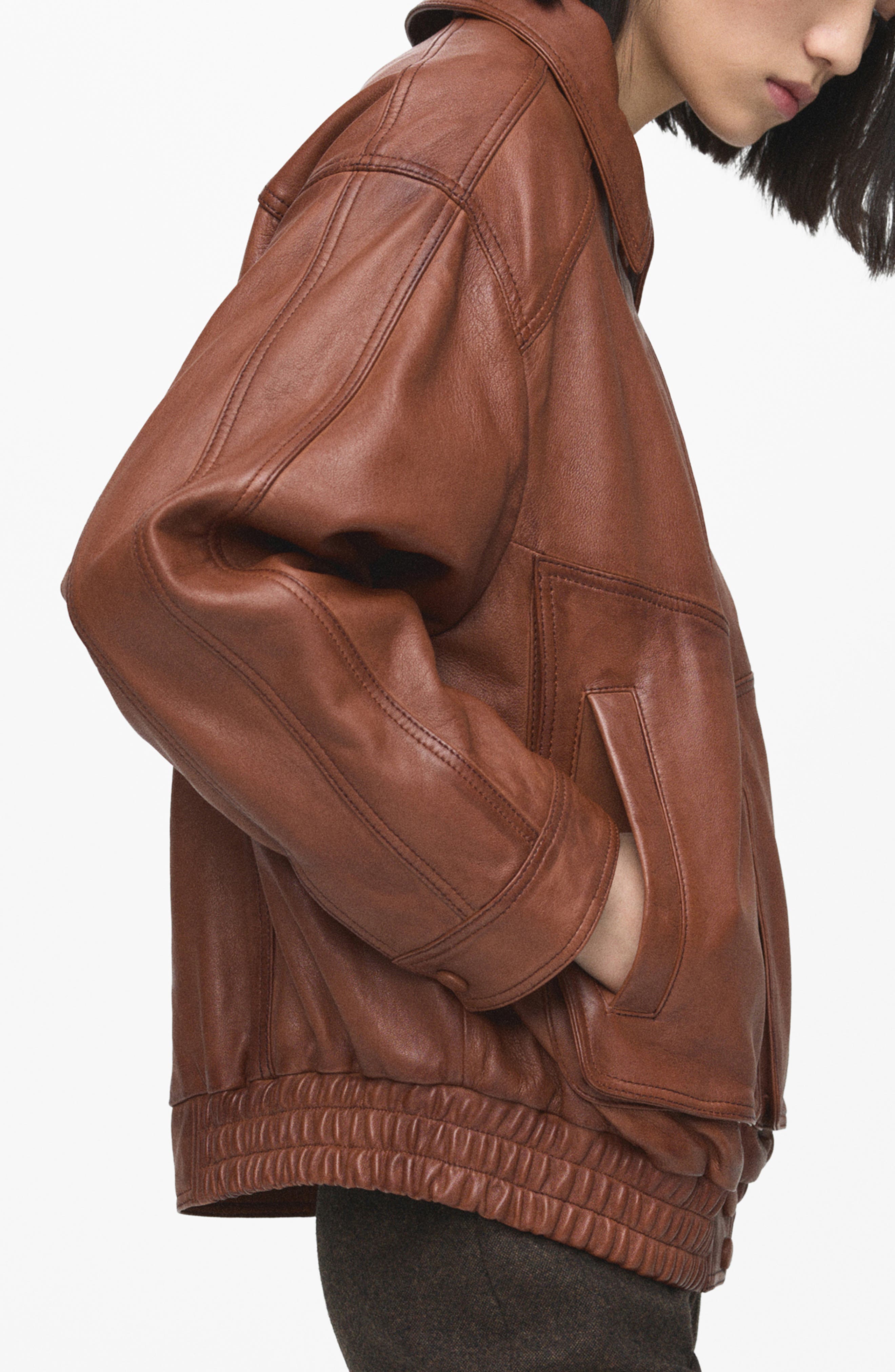 London Oversize Leather Jacket - image 3