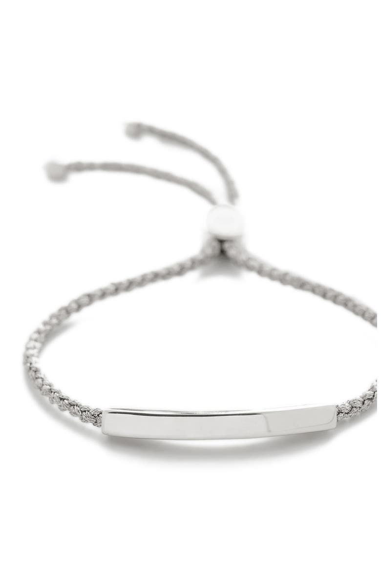 Engravable Linear Bar Friendship Bracelet, Alternate, color, SILVER/ SILVER METALLICA