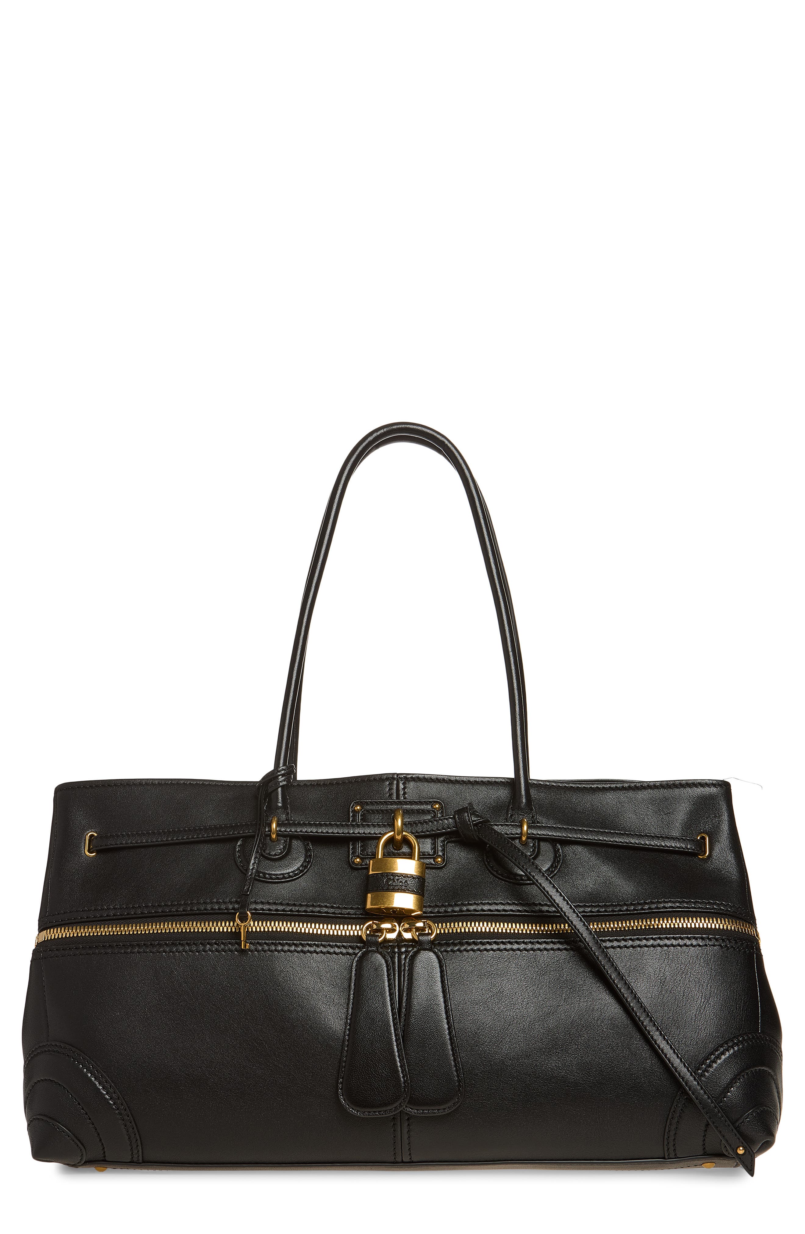 Paddington Leather Shoulder Bag, Main, color, BLACK
