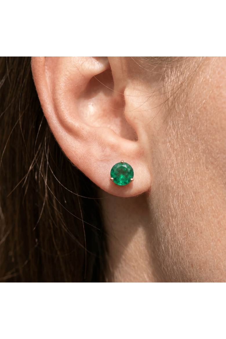 7Ct Round Blue Sapphire Studs 9mm Women's 14k Earring 3 Prong Martini Lab Grown, Alternate, color, White Gold