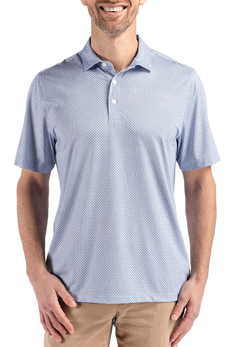 Pike Diamond Dot Print Polo, Main, color, NAVY BLUE