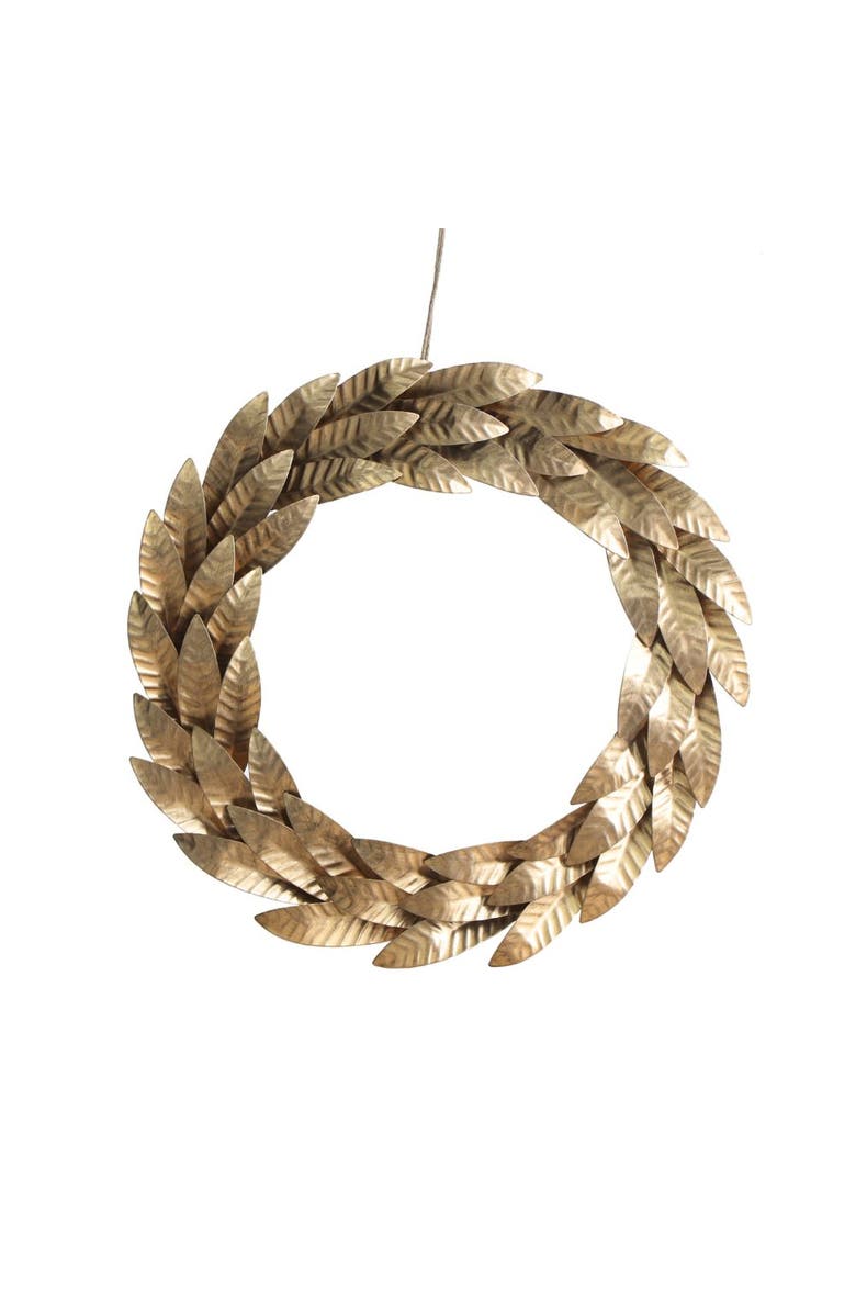 CG Hunter 12" Mixed Metal Wreath with Leaves, Main, color, Gold, Bronze