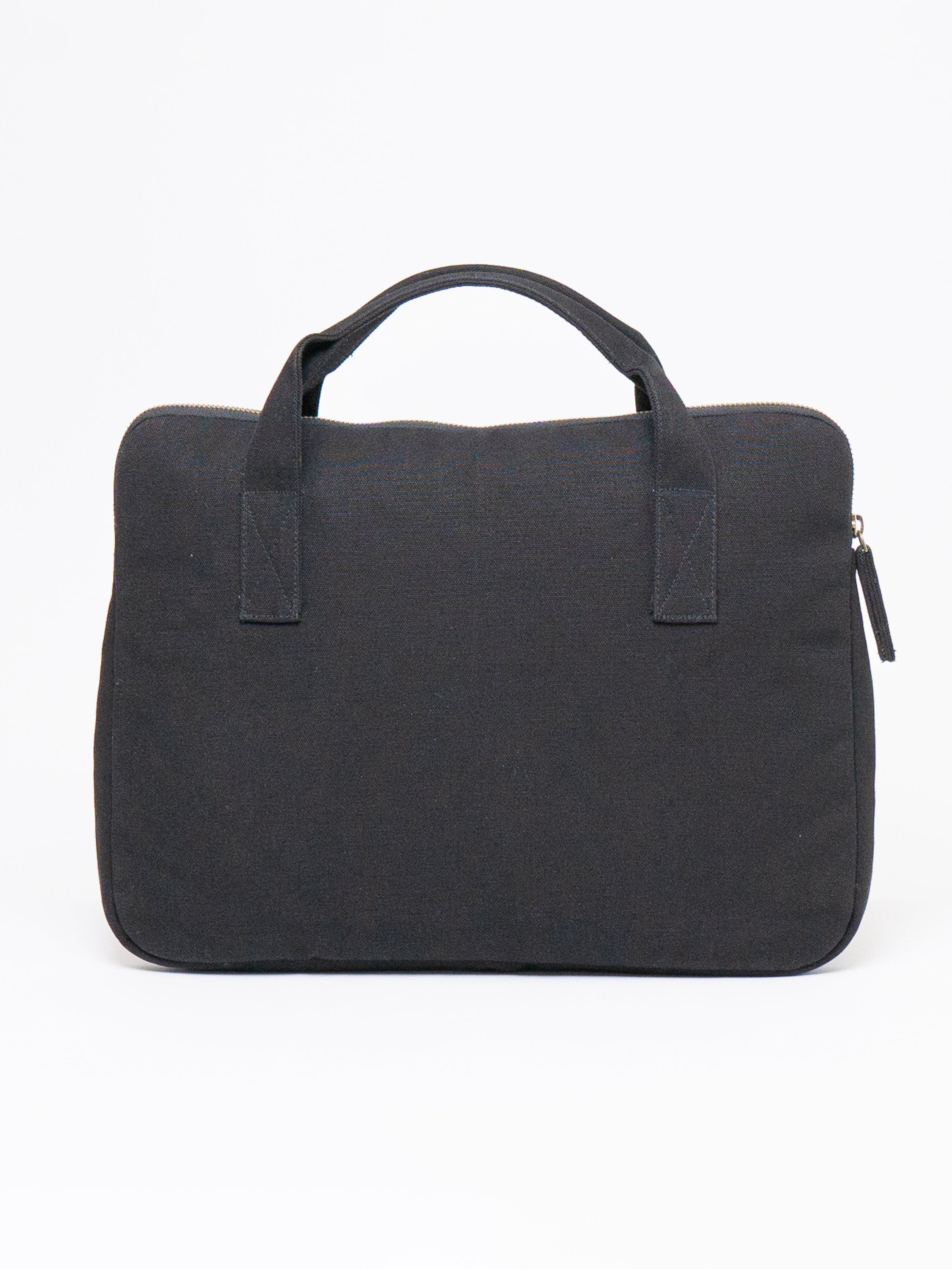 Terra Thread Organic Cotton Laptop Sleeve With Handles, Alternate, color, Ivory Black