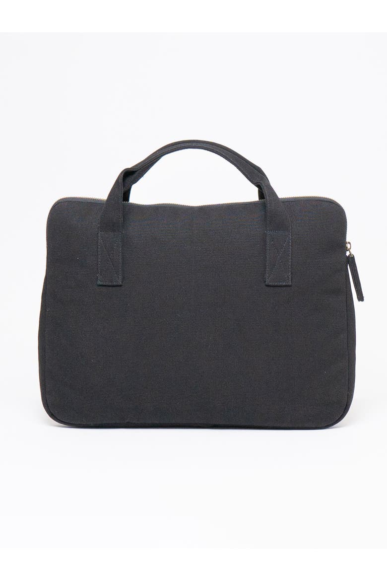 Organic Cotton Laptop Sleeve With Handles, Alternate, color, Ivory Black