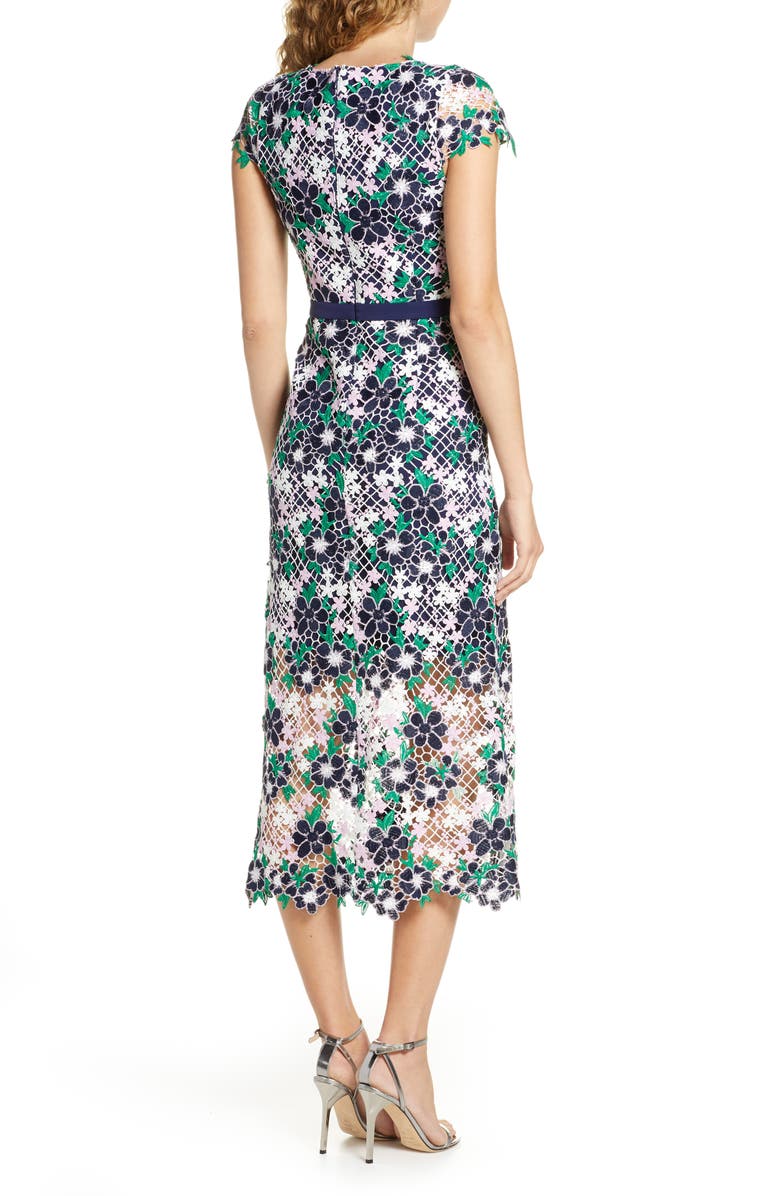 Foxiedox Embroidered Lace Midi Dress, Alternate, color,