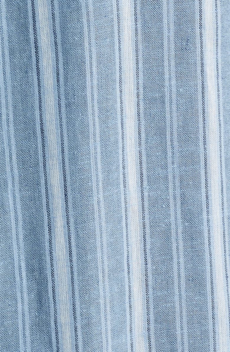 Rails Cayman Stripe Linen Blend Camp Shirt, Alternate, color, Coastal Blue Stripe