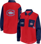 WEAR by Erin Andrews Women's WEAR by Erin Andrews Red/Navy Montreal Canadiens Colorblock Button-Up Shirt Jacket