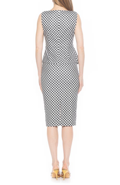 Alexia Admor Amora Boat Neck Sleeveless Sheath Dress In Black Gingham