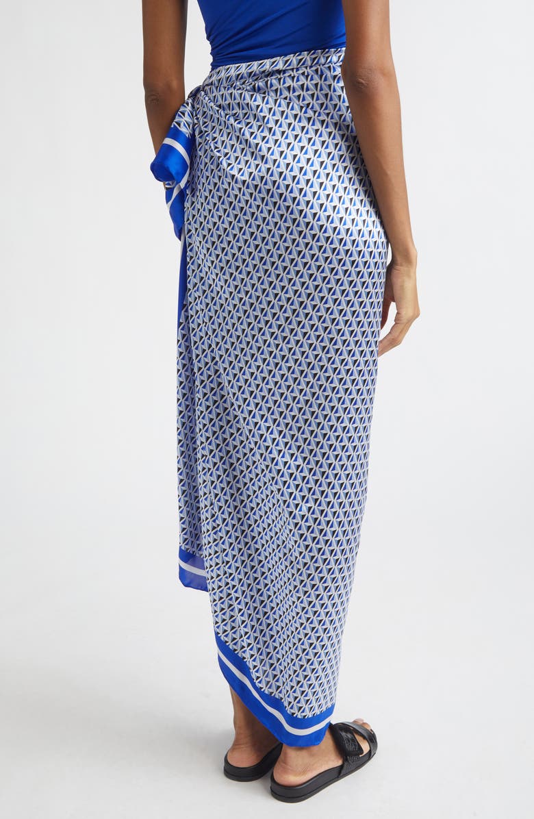 Max Mara Beach Foam Geo Print Silk Scarf, Alternate, color, Navy