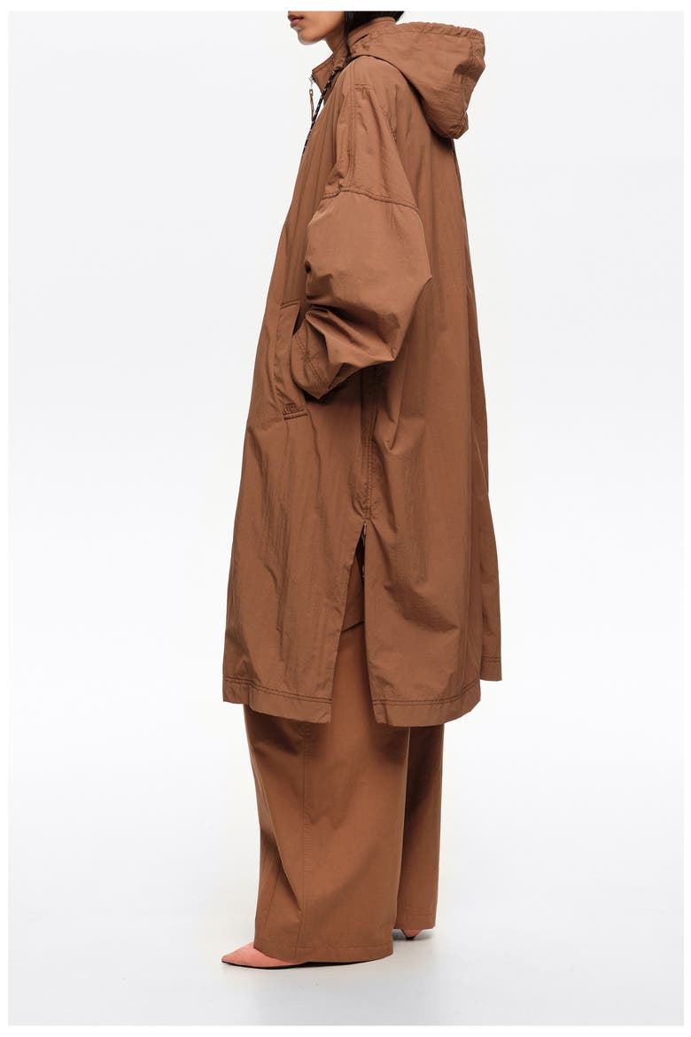 Long Fluid Trench, Alternate, color, LIGHT BROWN