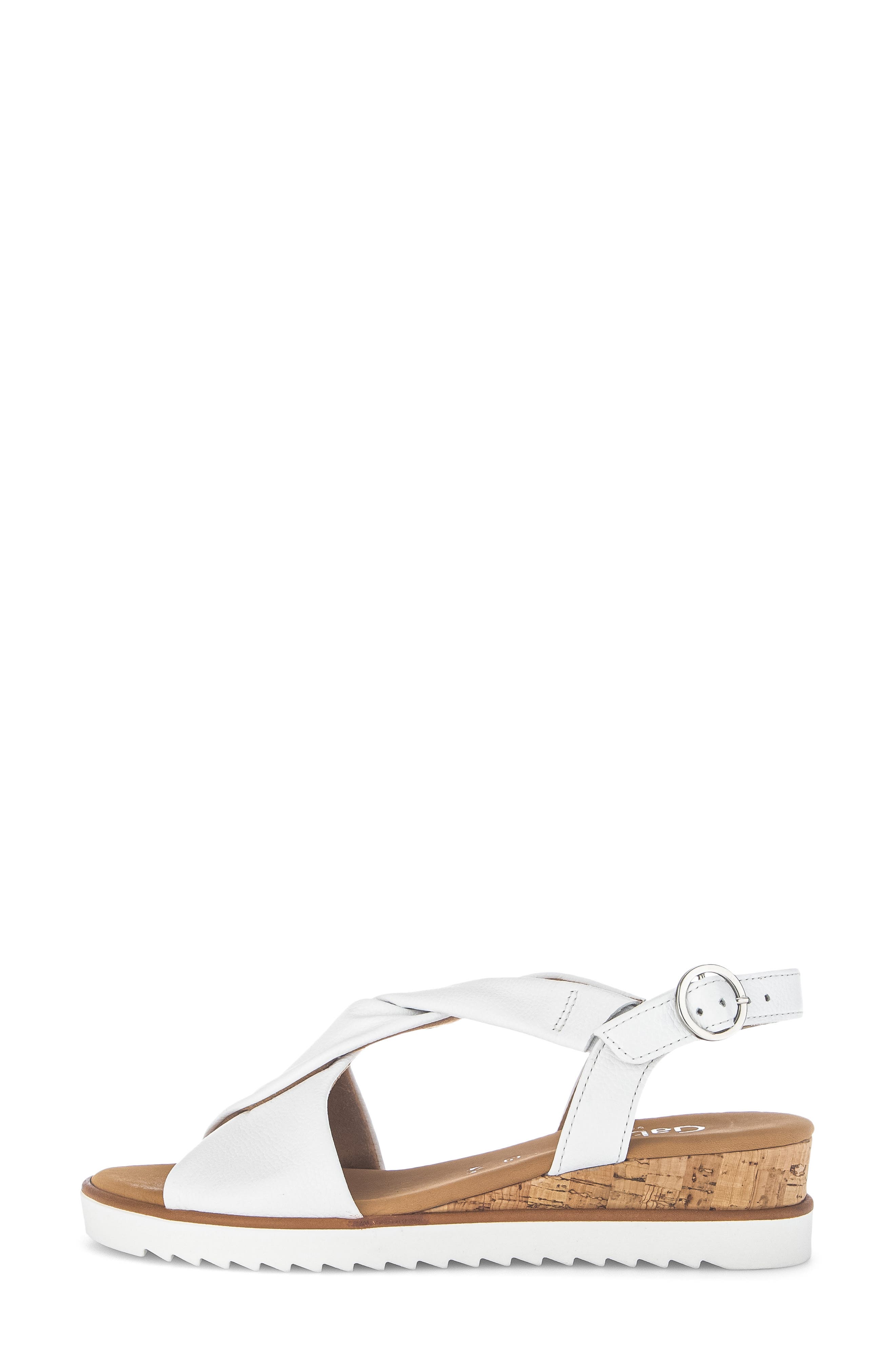 Ankle Strap Wedge Sandal, Alternate, color, WHITE