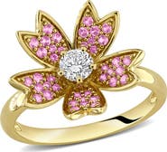 Julianna B. Lab-Created Diamond & Pink Sapphire Flower Ring
