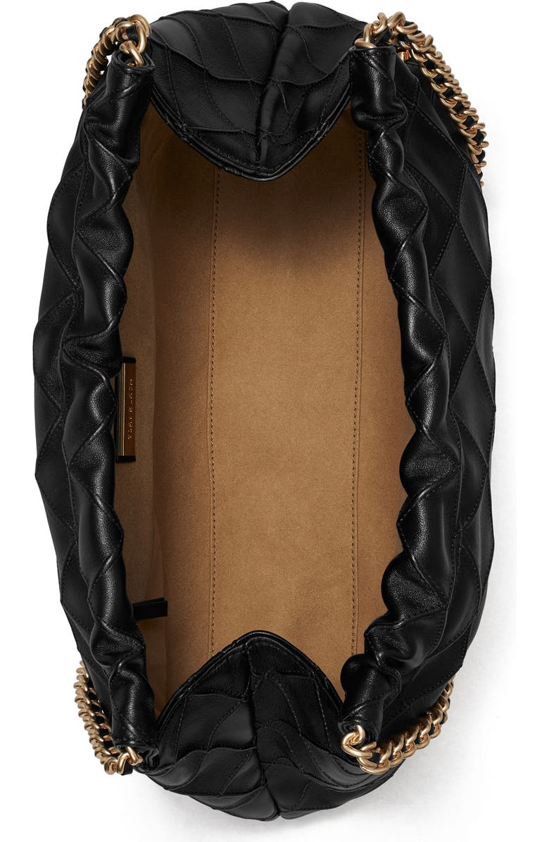 Tory Burch Fleming Quilted Leather Hobo Bag, Alternate, color, Black