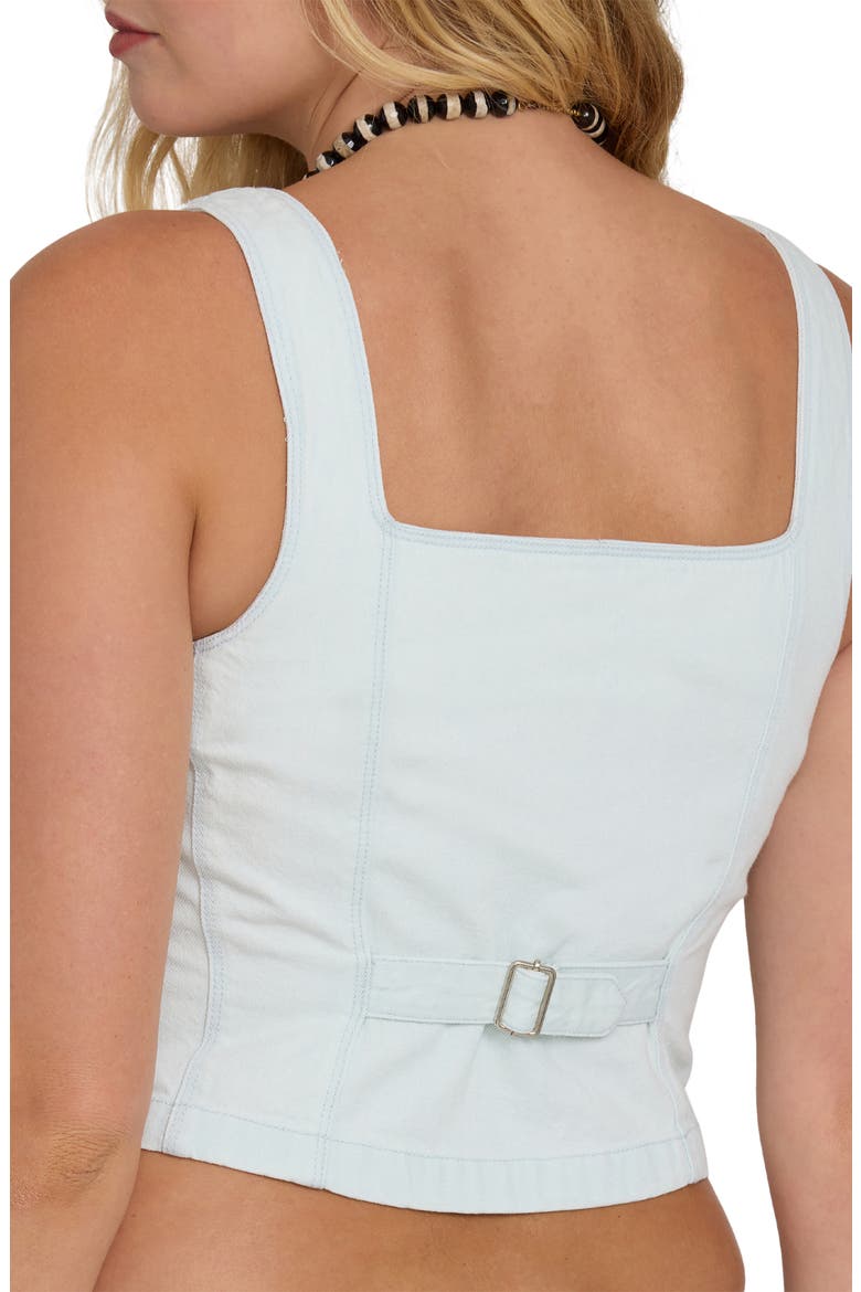 June Saltwashed Cotton Crop Vest, Alternate, color, CLEARWATER