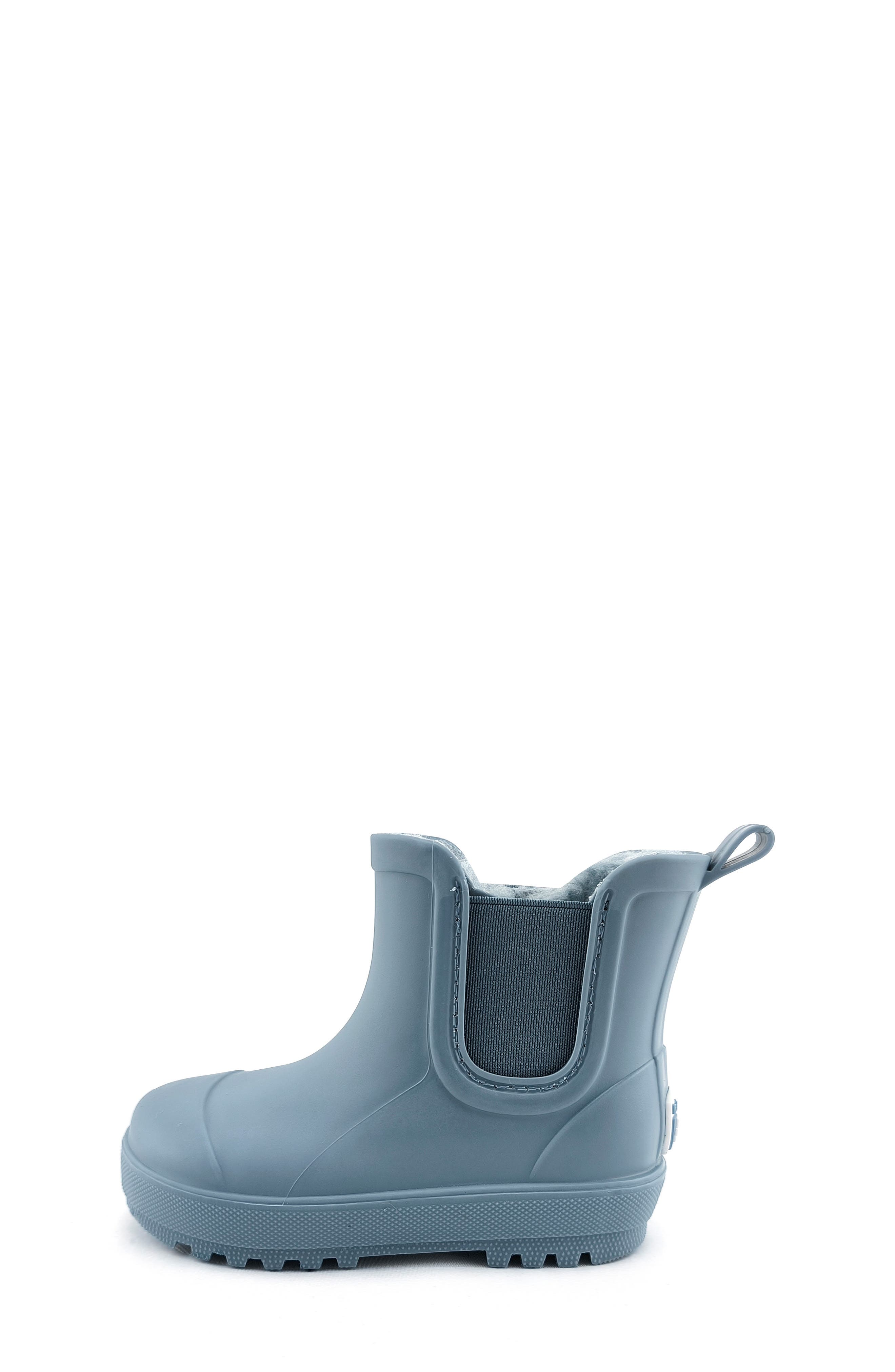 BEARPAW Kids' Shortie Rain Boot with Faux Fur Lining, Alternate, color, Slate