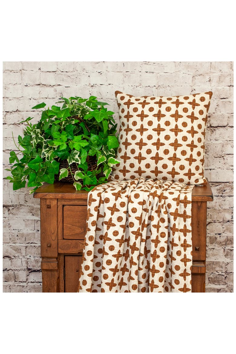 Geometric Throw Pillow, Alternate, color, RUST