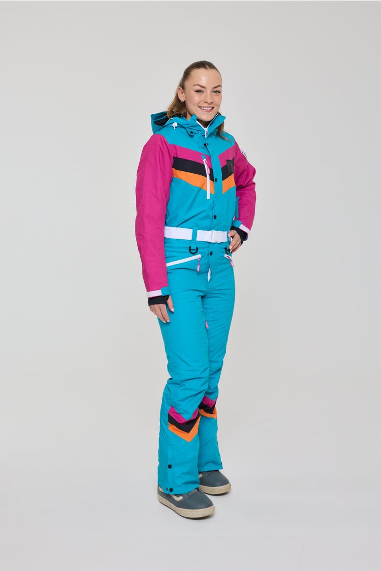 Exodus Women's Ski Suit, Alternate, color, Teal and scarlet