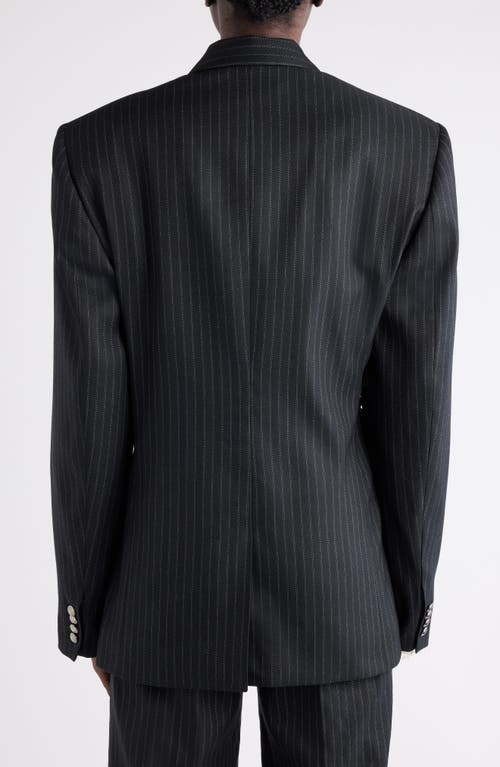 Isabel Marant Nahia Pinstripe Wool Blend Blazer In Black