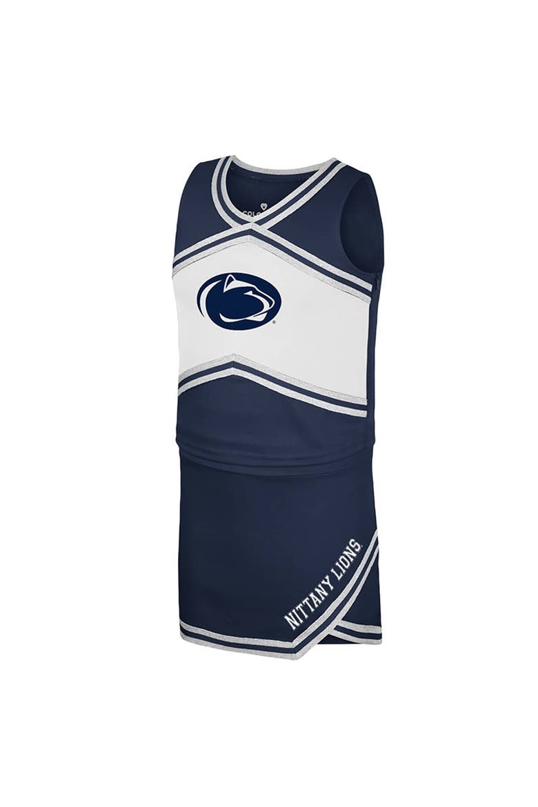 Girls Youth Colosseum Navy Penn State Nittany Lions Cheerleader Top & Skirt Set, Alternate, color, Navy