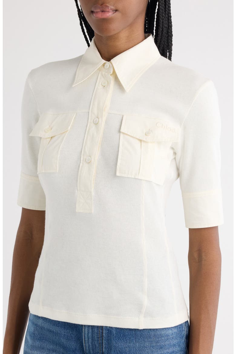 Mixed Media Utility Top, Alternate, color, COCONUT MILK