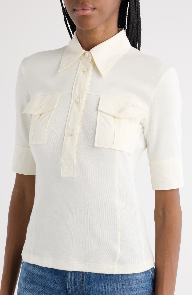 Chloé Mixed Media Utility Top, Alternate, color, 