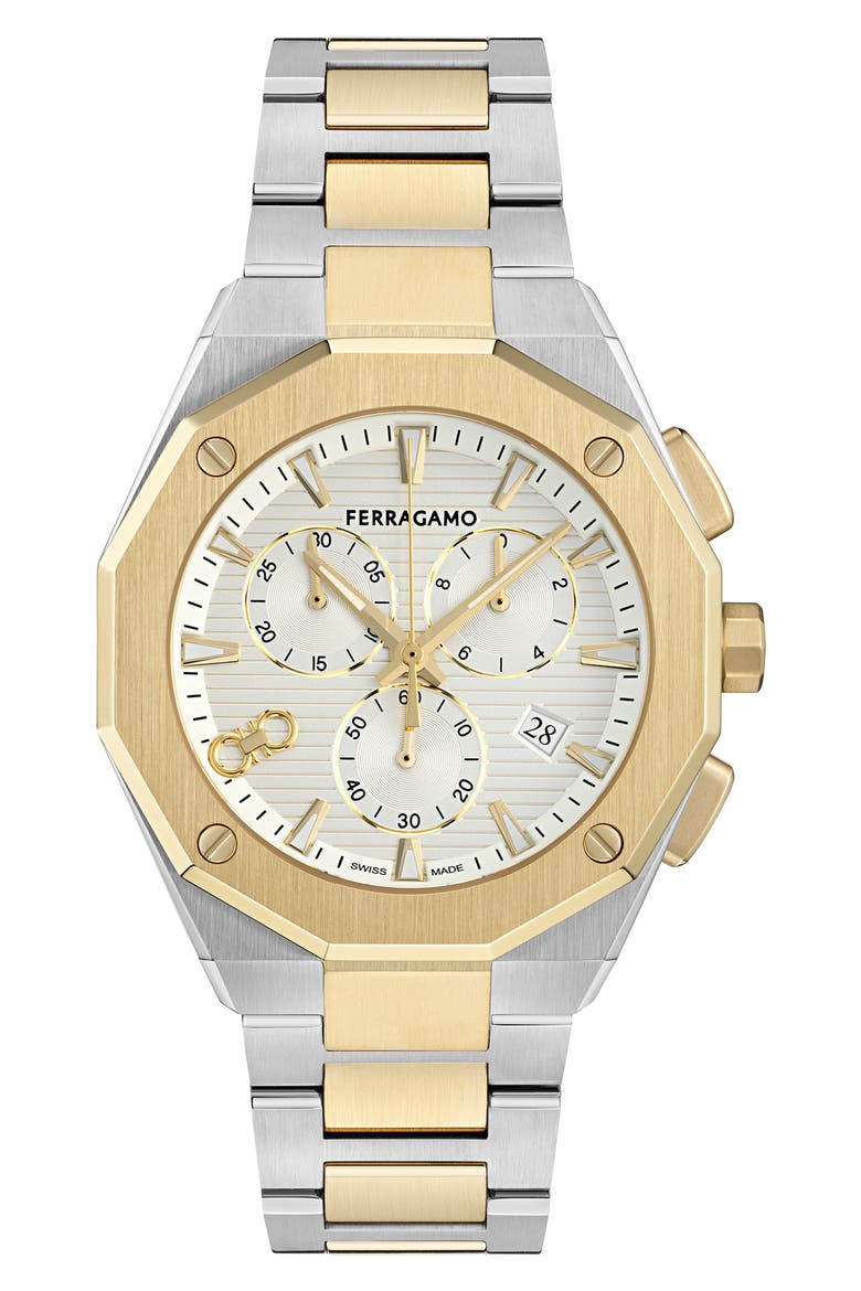 Edge Chronograph Two-Tone Bracelet Watch, 42mm, Main, color, IP TWO TONE