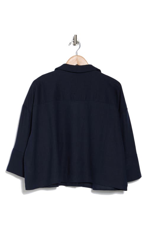 Ellen Tracy Boxy Cuffed Sleeve Button-down Shirt